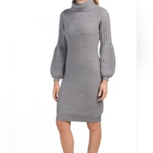 Nanette Lepore Cowl Neck Sweater Dress Gray Size M